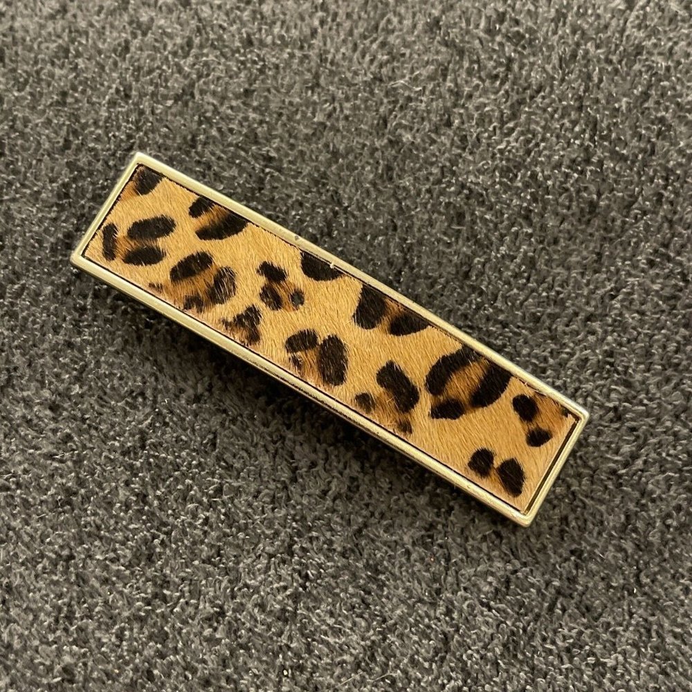 Faux Fur Animal Cheetah Print Barrette H22